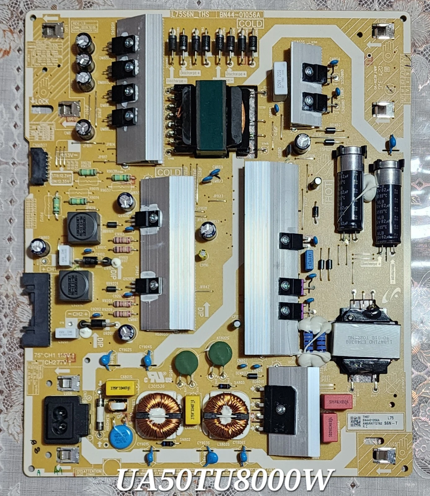 Samsung TV UA75TU8000W Power Board, BN95-06877A NLA; SAMSUNG TV 75" PANEL UA75TU