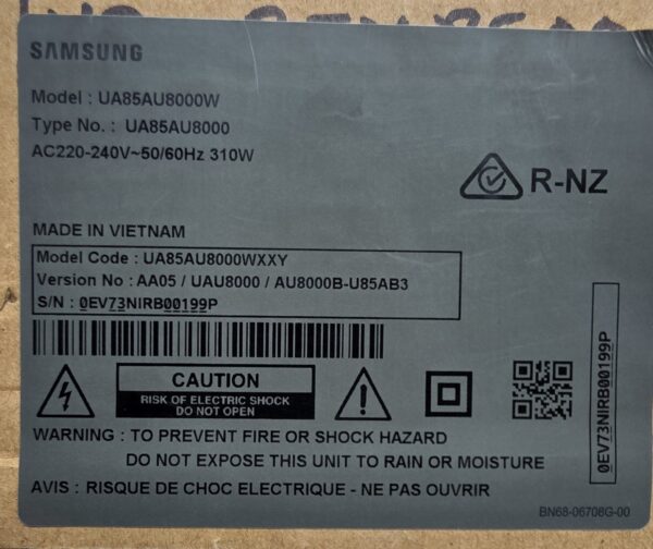 Samsung UA85AU8000W - Set OF Cables - Image 2