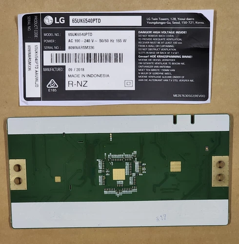 T-con board for LG TV, 65UK6540PTD, Part number 6870C-0750A - Image 2