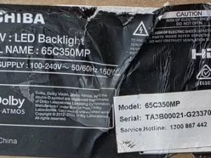 Toshiba 65C350MP, FFC CABLE 1231167