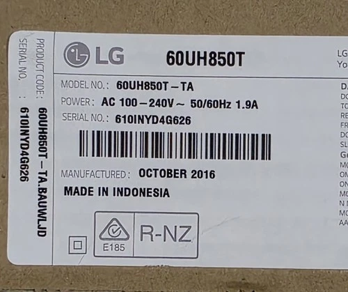 LG 60UH850T-TA, T- Con Board, P/N 6870C-0593B HF. - Image 4