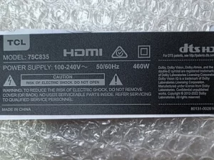 TCL 75C835 , ORIGINAL CABLES and FFC CABLE SET.