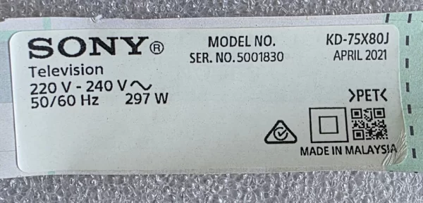 T-CON BOARD FOR Sony TV KD-75X80J, 47_6021397_CPCB_HV750QUB_R0.0 HV750QUBN9K 44- - Image 4