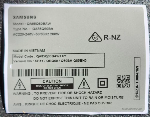 Samsung QA85Q60BAW TV Main Board, New condition. - Image 4