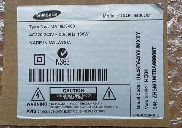 Samsung UA46D6400UM T-CON BOARD - Image 4