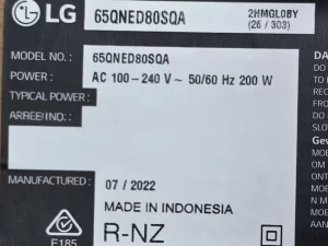 LG 65QNED80SQA FFC CABLE EAD65825823