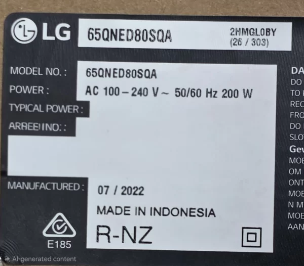 LG 65QNED80SQA FFC CABLE EAD64666320 - Image 4