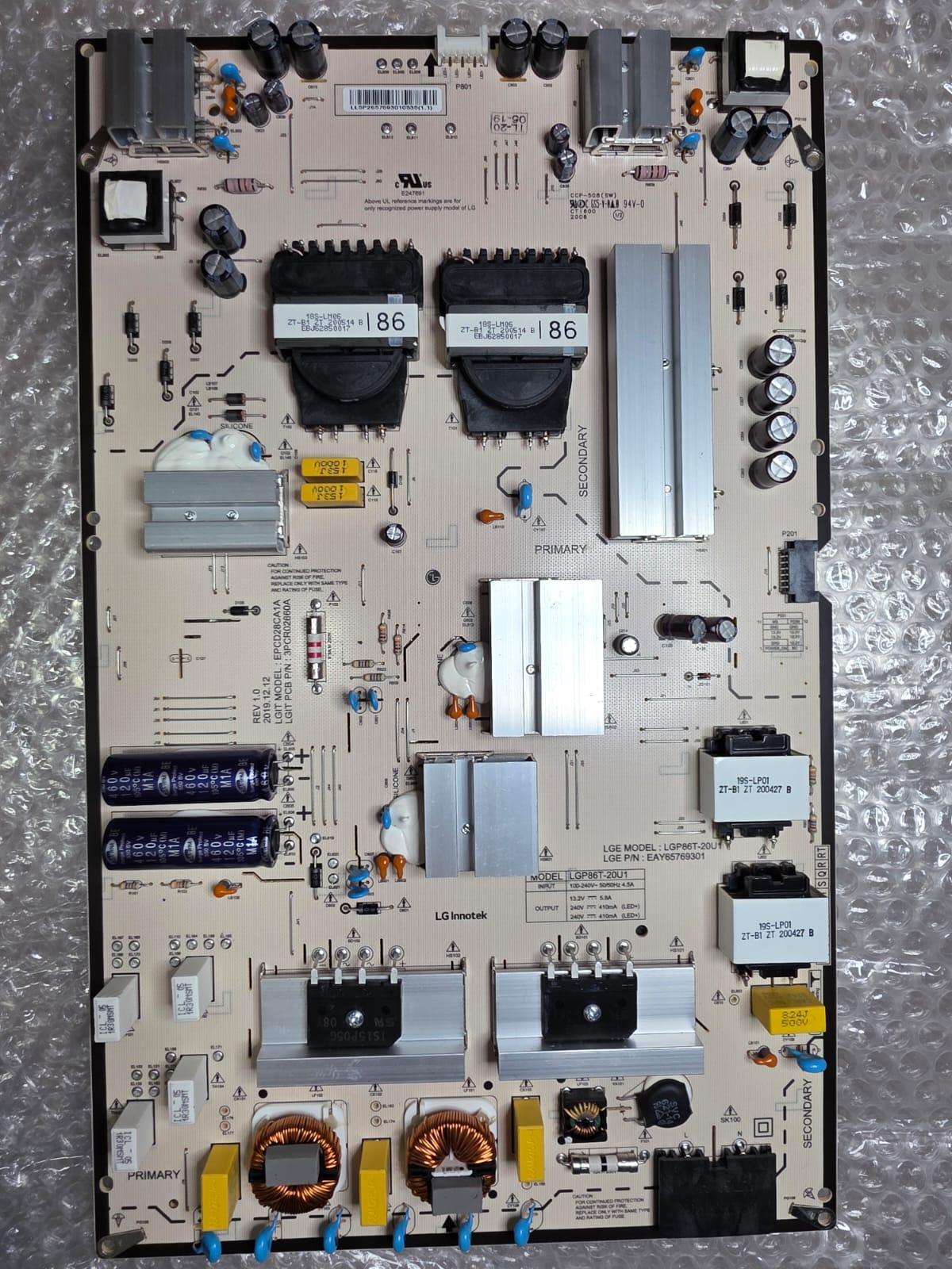 LG 86UN8100PTW Power Board LGP65T‑20UI EAY65763001 - Image 2