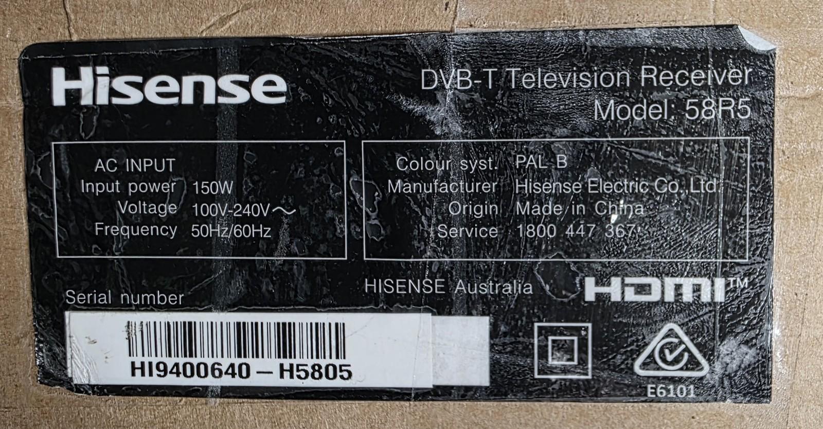 Hisense 58R5 TV Internal Speakers Set V176225-12U8Q